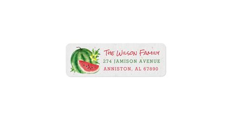 Watercolor Watermelon Return Address Labels | Zazzle