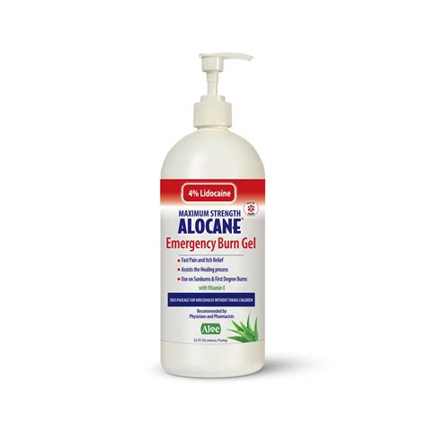 Alocane Maximum Strength 4% Lidocaine Emergency Burn Gel Pump - 32 Ounce | Commercial Grade with ...