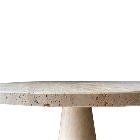 Bespoke Round Italian Dining Table in Travertine For Sale at 1stDibs