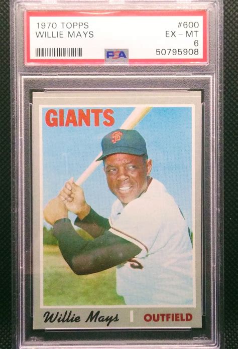 1970 Topps Baseball 600 Willie Mays San Francisco Giants PSA 4 VG ex ...