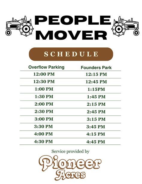 Pioneer Acres People Mover Schedule - Town of Irricana