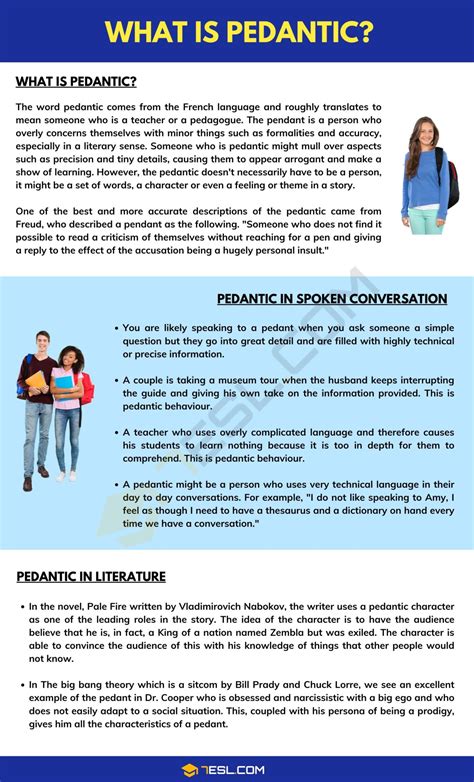 Pedantic: Definition and Examples in Speech and Literature • 7ESL