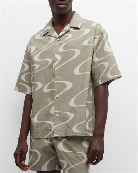Scotch & Soda Men's Allover-Print Camp Shirt | Neiman Marcus