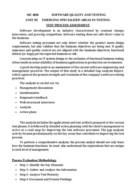 SQT UNIT III - rsg - MC 4026 SOFTWARE QUALITY AND TESTING UNIT III ...