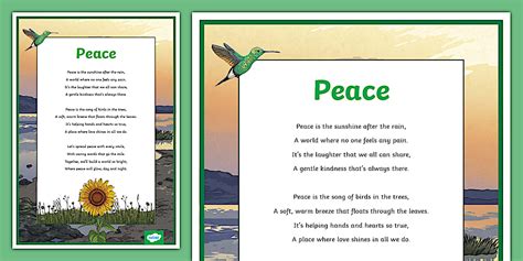 Peace Poem (teacher made) - Twinkl