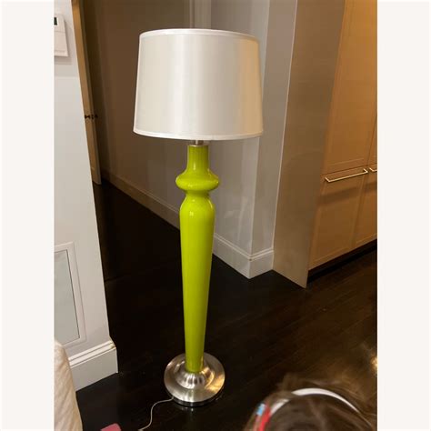 Green Glass Floor Lamp - AptDeco
