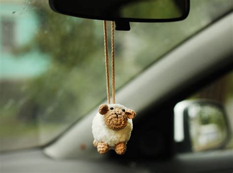 Sheep Car Accessories Cute Car Mirror Hanging Accessories | Etsy