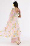 Buy Off White Organza, Handloom Cotton Embroidery, Lotus Thread Saree ...