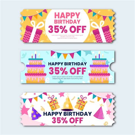 Disegno del modello del buono regalo di compleanno | Vettore Gratis