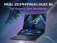 ASUS ROG Zephyrus Duo 16 Dual Screen Laptop with 90Whr Battery AMD ...