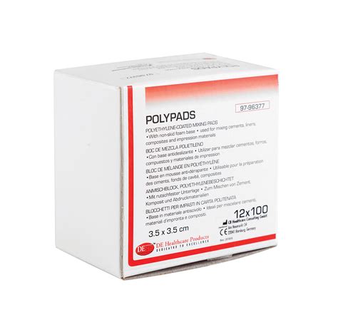 DEHP DEHP Polypad 3.5 x 3.5cm 100 Sheets 12pk 9796445 - Henry Schein - UK