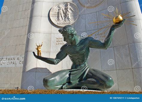Spirit of Detroit Statue in Downtown Detroit Editorial Photo - Image of ...