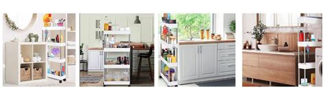 About Space Slim Rack Shelf with Wheels - 4 Tier Kitchen Storage ...