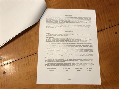 McINTOSH MC-60 Power Amplifier Manual Type A-121 60 | Ubuy India