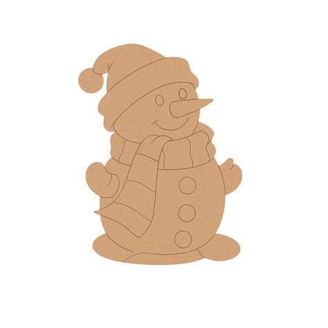 Pre Marked MDF Snow Man Cutout – Adinath Creations