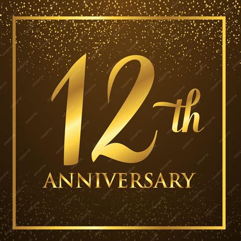 Premium Vector | 12 years anniversary logo template on gold color ...