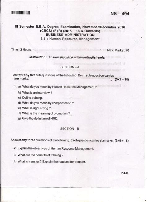 NS 494: Human Resource Management Exam Notes (B.B.A. 2016) - Studocu