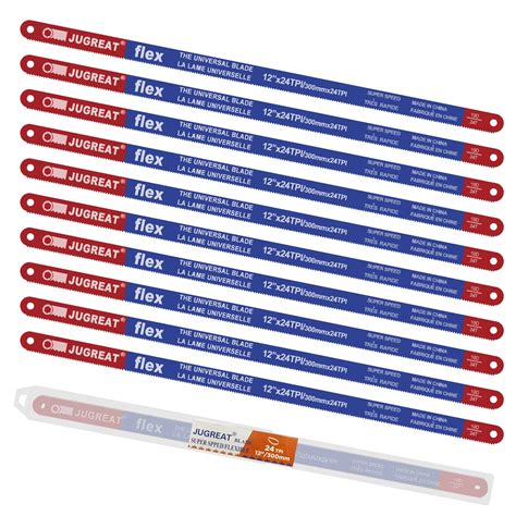 JUGREAT Hacksaw Replacement Blades (10 Pack) High Speed 24 TPI - 12 ...