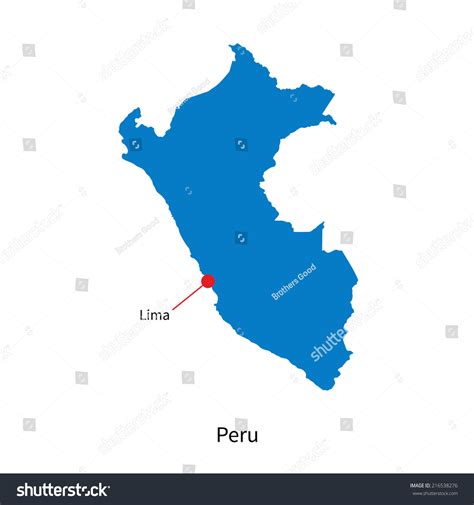 Detailed Map Peru Capital City Lima Stock Illustration 216538276