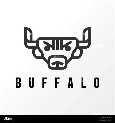 Simple and unique buffalo head in line out image graphic icon logo ...