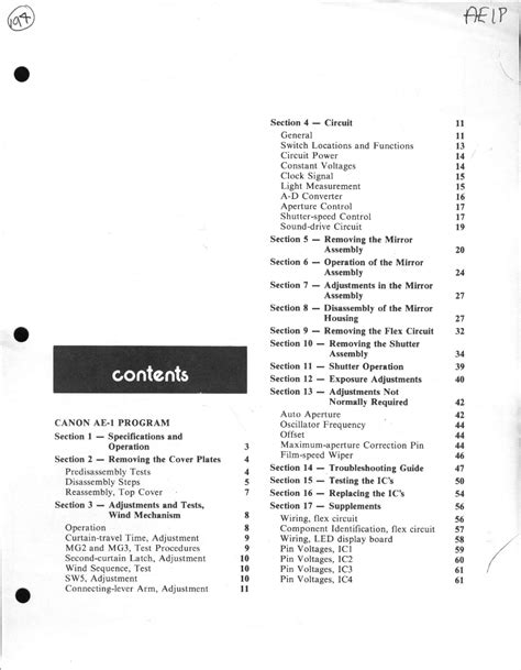 Canon Ae 1 Program Service Manual