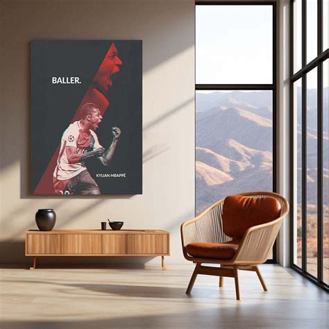 Mbappé Monaco Metal Frame – Red & Black Baller Art | Rising Star Poste ...