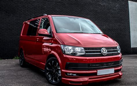 Download wallpaper 1920x1200 volkswagen transporter, minivan, red, side ...