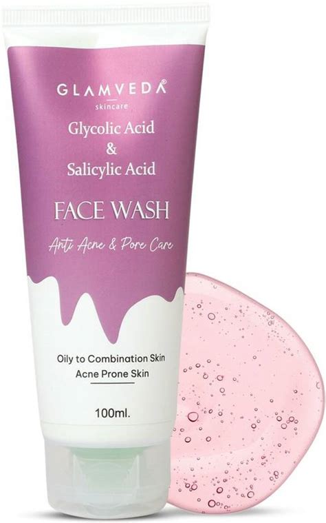 GLAMVEDA Glycolic Acid & Salicylic Acid Anti Acne & Pore Care , SLS ...