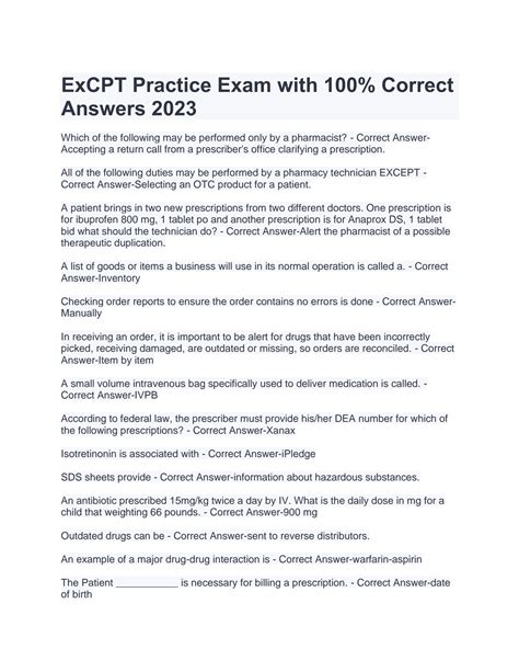 SOLUTION: Excpt practice exam with 100 - Studypool