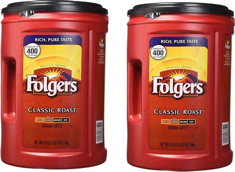 Folgers Classic Roast Coffee, Medium, 2 Count, 43 Ounce - Mountain ...