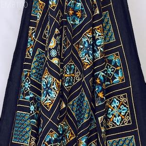 Buy Navy Blue Embroidered Fabric Indian Embroidery Cotton Fabric by the ...