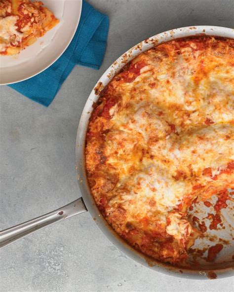 Three Cheese Skillet Lasagna Recipe & Video   Martha Stewart