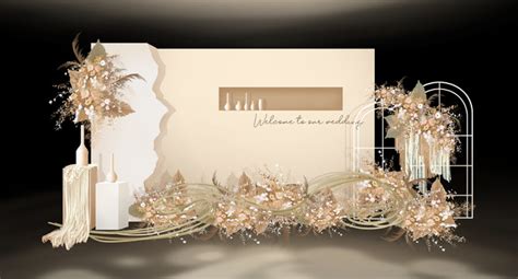 香槟布幔背景婚礼效果图,舞台设计,模型设计/效果图,设计模板,汇图网www.huitu.com
