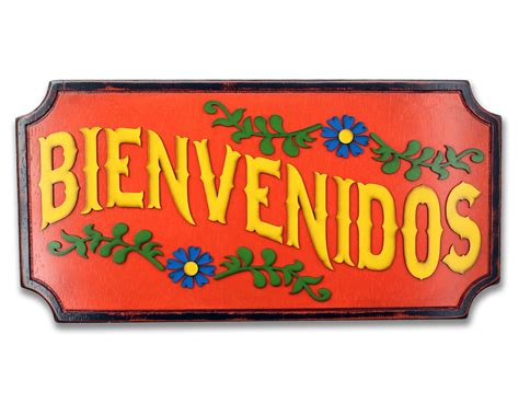 "This Bienvenidos sign is perfect for your Spanish or Mexican Entryway ...