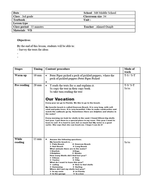 Reading Lesson Plan Example 的图像结果