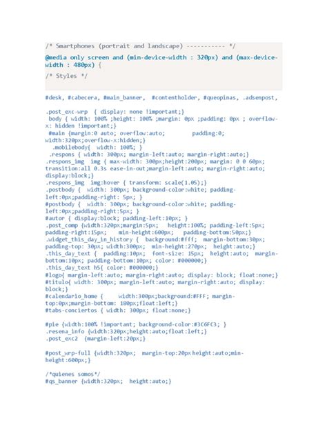 Responsive Design Stylesheet for Smartphones and Tablets | PDF | Design