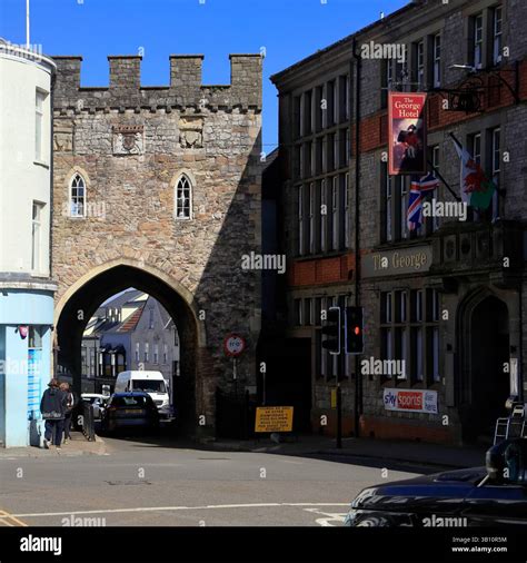 Chepstow Town Gate archway, Chepstow, Monmouthshire, South Wales. Taken ...