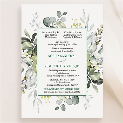Spanish Wedding Invitation Wording Ideas Scroll Bride Invitations