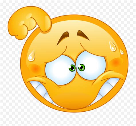 Head Scratching Emoji Decal - Embarrassed Smiley,Emoji Scratching Head ...