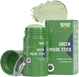 BEARDHOOD Green Tea Cleansing Mask Stick for Face | For Blackheads ...
