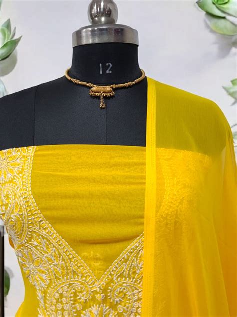 Buy Lucknow Handcrafted Chikankari Salwar Suits Online – Leheriya
