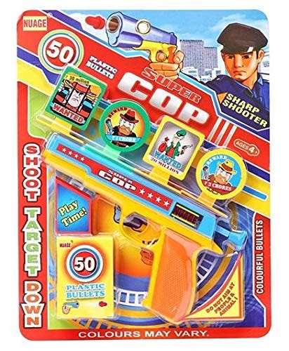 Nuage Super COP - Toy Gun, 50 Bullets, 4 Target Practice for Kids ...