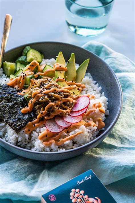 Mushroom Snow Crab Sushi Bowl - Seed to Surf