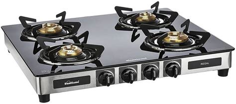 Sunflame Regal 4 Burner Gas Stove Glass Stainless Steel Manual - Home ...