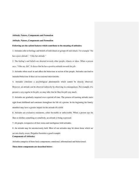 Attitude - oleeee - Attitude: Nature, Components and Formation Attitude ...