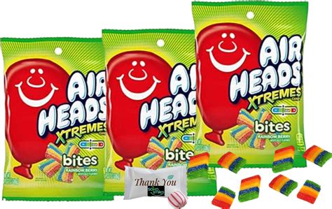 Amazon.com: Airheads Xtremes Sourfuls, Sweetly Sour Candy, Rainbow ...