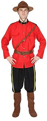 Buy Mens Canadian Mountie Police Red Uniform Outfit Fancy Dress Costume ...