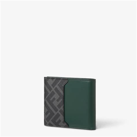 FF Squared Bifold Wallet Leather Green | Fendi