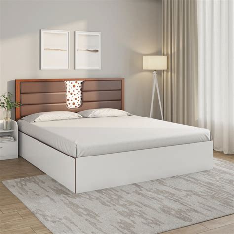 Noir Max Bed with Box Storage (White) | Nilkamal Homes