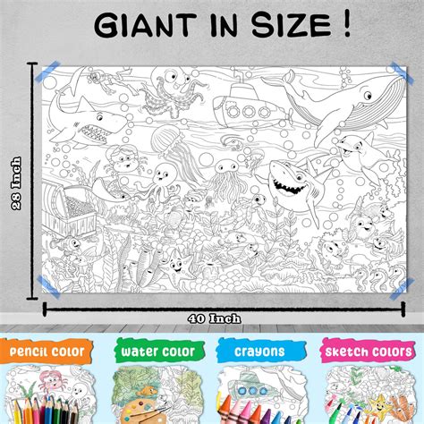 JoGenii|GIANT-CIRCUS-COLOURING-POSTER,-GIANT-DINOSAUR-COLOURING-POSTER ...
